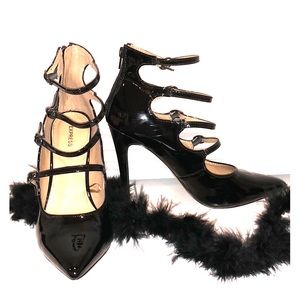 Black patent leather shoes